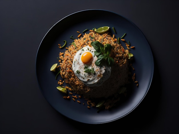 Nasi goreng a Southeast Asian fried rice dish generated by AI