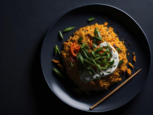 Nasi goreng a Southeast Asian fried rice dish generated by AI