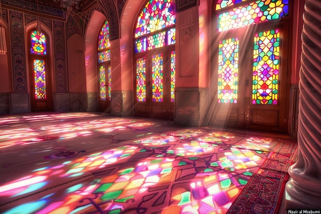 Photo nasir al msaburni pink mosque