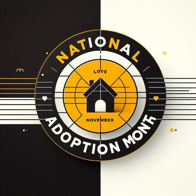 National Adoption month is observed every year in November 3D Rendering