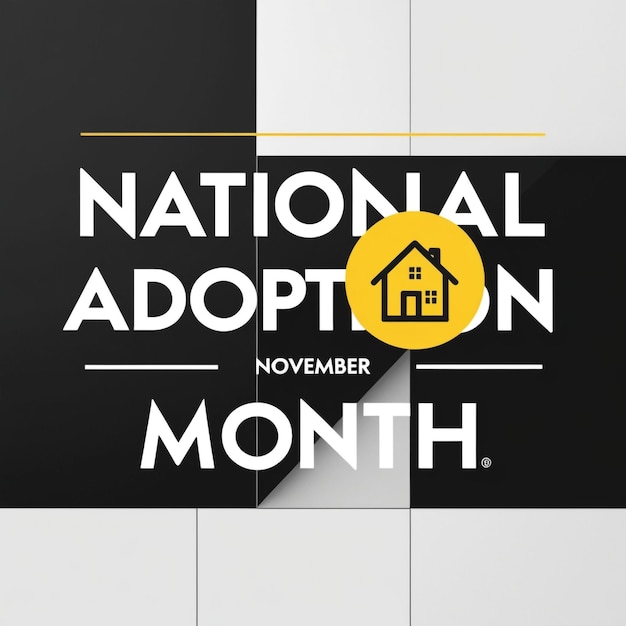 National Adoption month is observed every year in November 3D Rendering