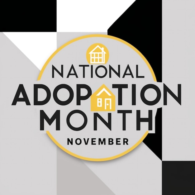 National Adoption month is observed every year in November 3D Rendering