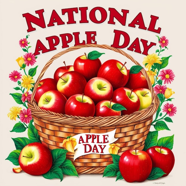 National Apple Day Illustrated Artwork