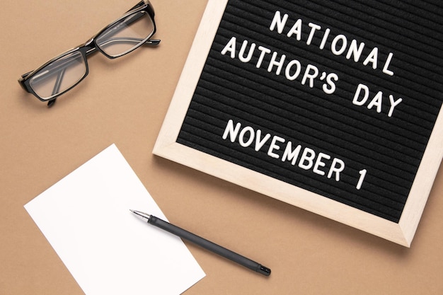 National Authors Day is on November 1 Empty space for text