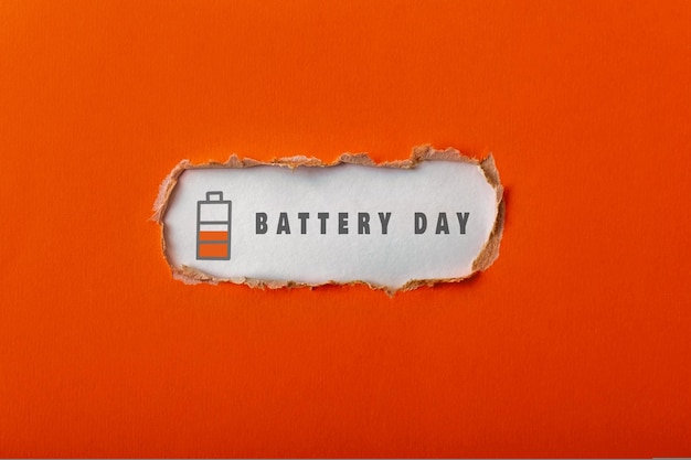 National battery day small icon and text