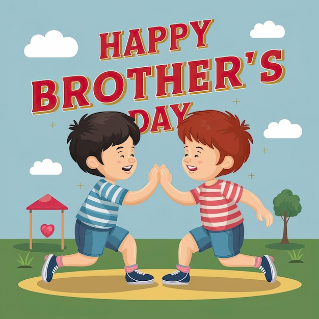 Photo national brothers day illustration brothers day design national brothers day poster