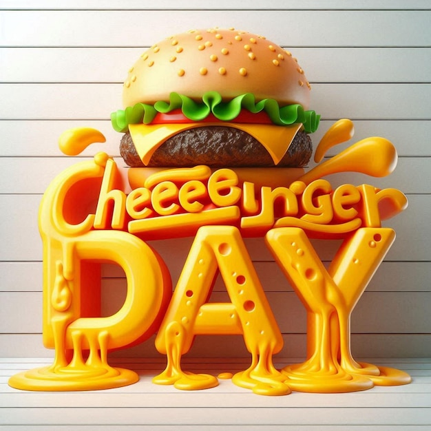 Photo national cheeseburger day flat illustration