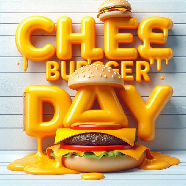 Photo national cheeseburger day flat illustration