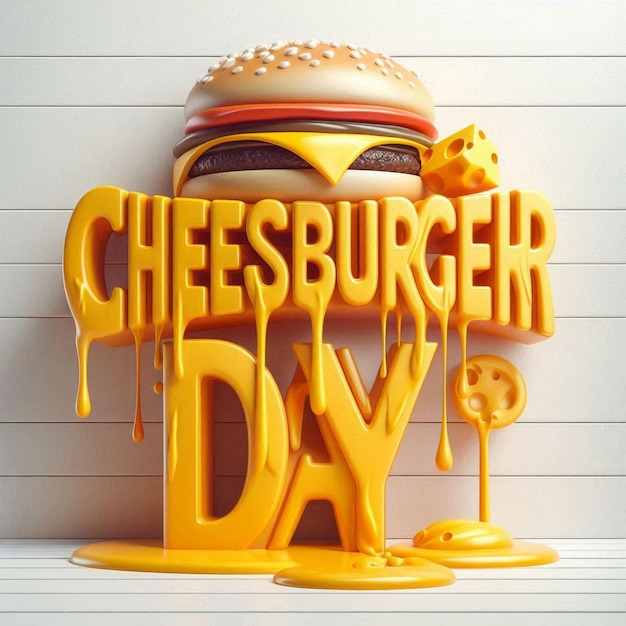 Photo national cheeseburger day flat illustration