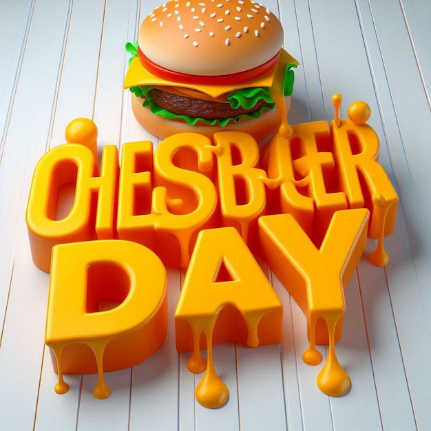 Photo national cheeseburger day flat illustration