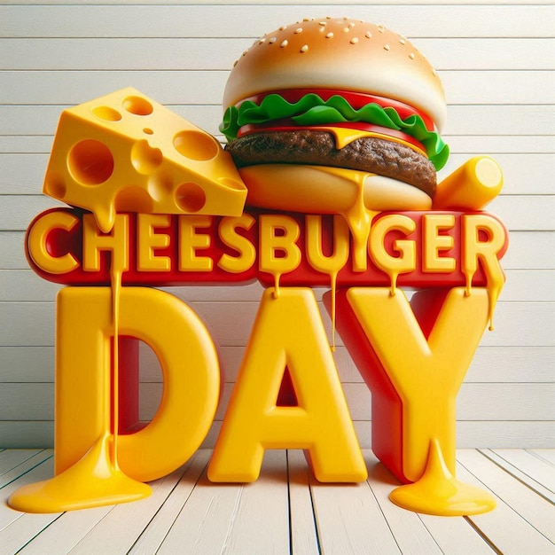 Photo national cheeseburger day flat illustration