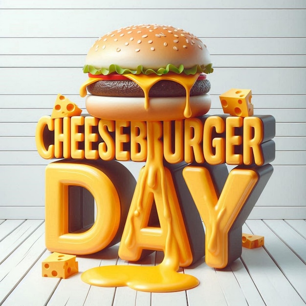 National Cheeseburger Day flat illustration