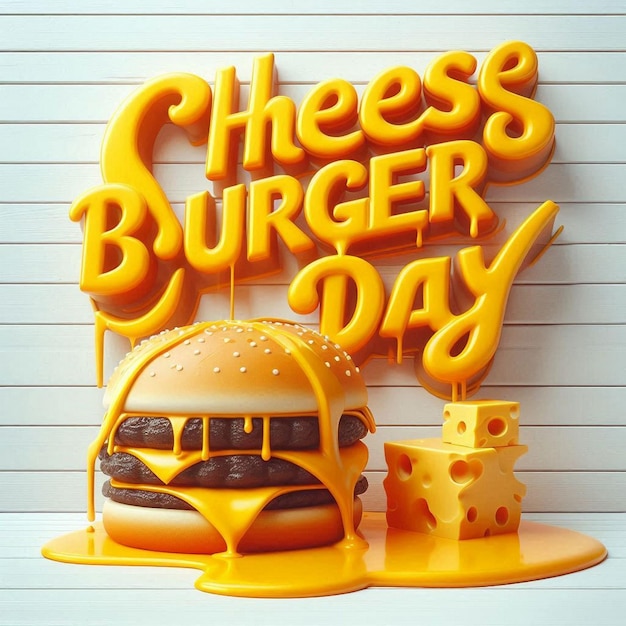 National Cheeseburger Day flat illustration