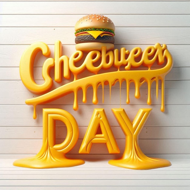 Photo national cheeseburger day flat illustration