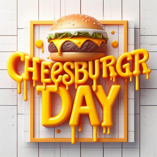 Photo national cheeseburger day flat illustration