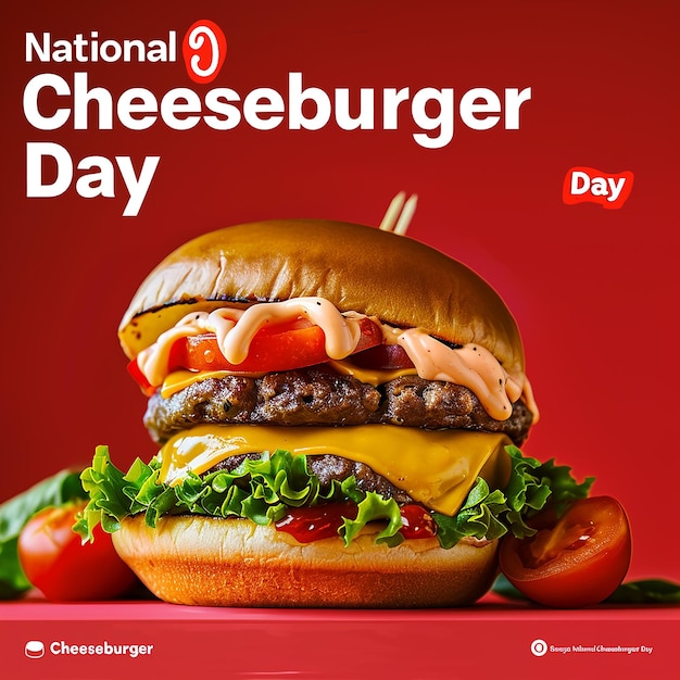 National Cheeseburger Day promotional box Instagram post