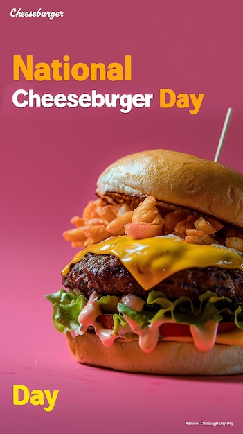 National Cheeseburger Day promotional box Instagram post