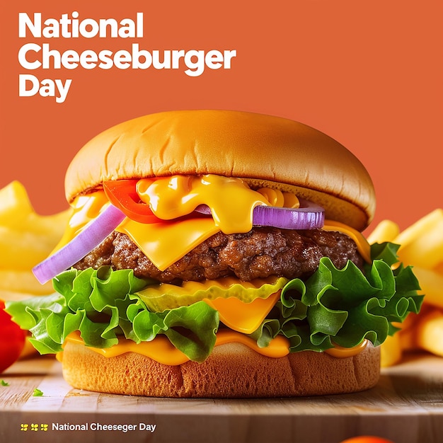 National Cheeseburger Day promotional box Instagram post