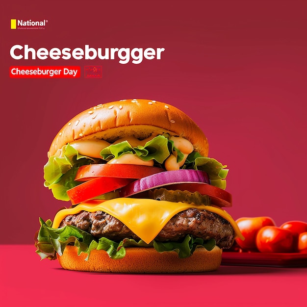 National Cheeseburger Day promotional box Instagram post