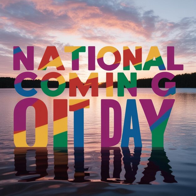 Photo national coming out day background banner card poster template