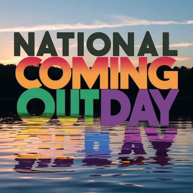 Photo national coming out day background banner card poster template