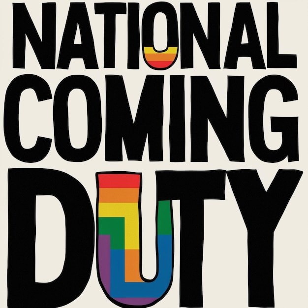 National Coming Out Day Background Banner and Card Template for Holiday Events