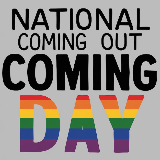 National Coming Out Day Background Banner and Card Template for Holiday Events