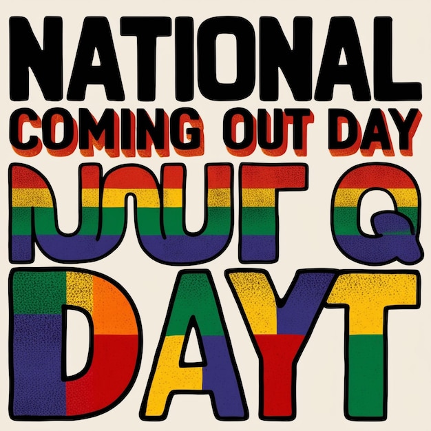 National Coming Out Day Background Banner and Card Template for Holiday Events