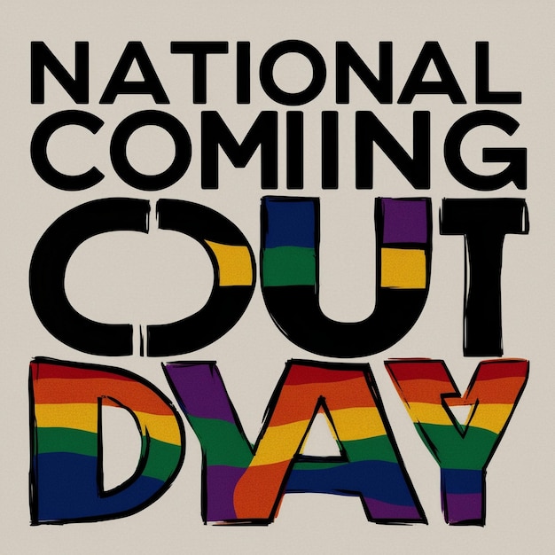 National Coming Out Day Background Banner and Card Template for Holiday Events