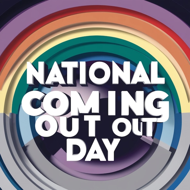 Photo national coming out day holiday concept template for banner card and poster designs