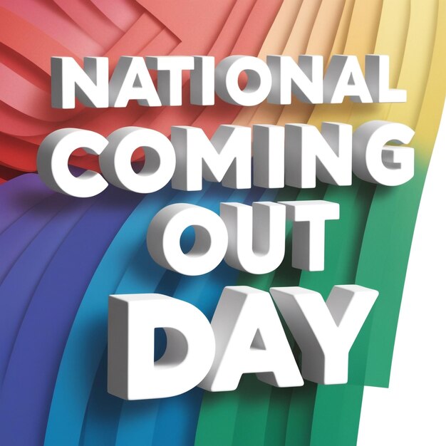 Photo national coming out day holiday concept template for banner card and poster designs