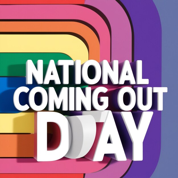 Photo national coming out day holiday concept template for banner card and poster designs