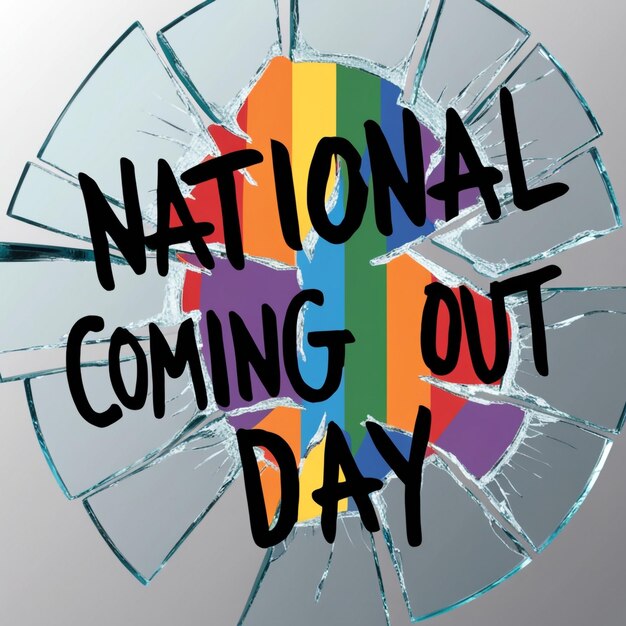 Photo national coming out day template for holiday backgrounds banners cards and posters