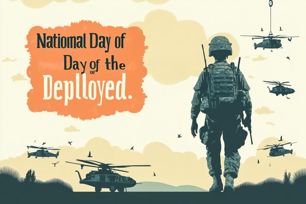 National Day Of The Deployed background vector illustration