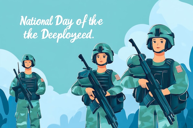 National Day Of The Deployed background vector illustration