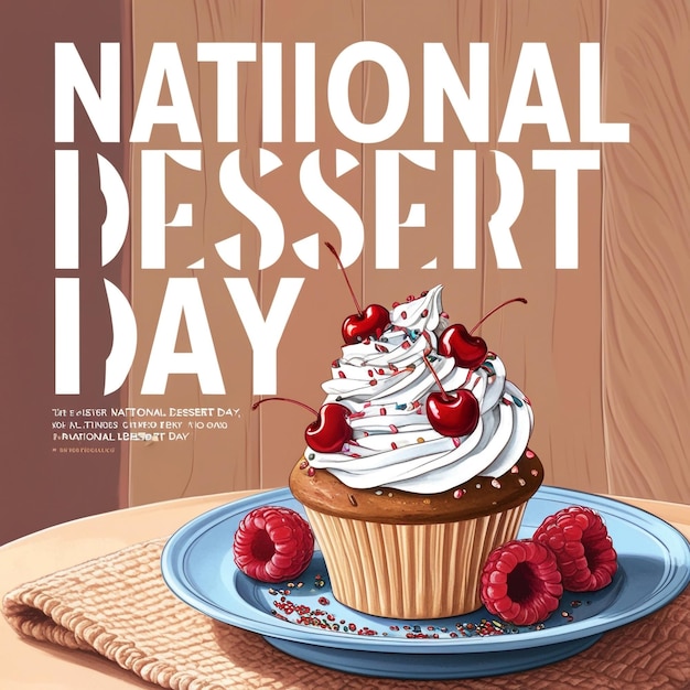 Photo national dessert day promotional instagram post