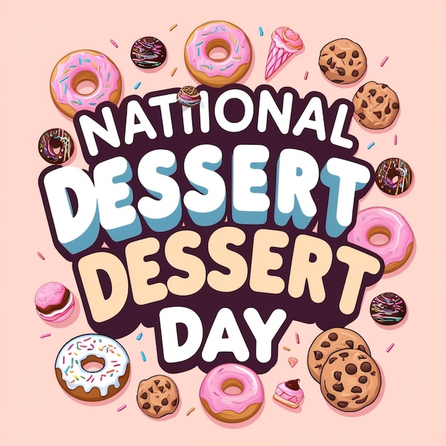 National Dessert Day Vector Design Template Ice Cream Chocolate Donut Berry Illustration for Celebration