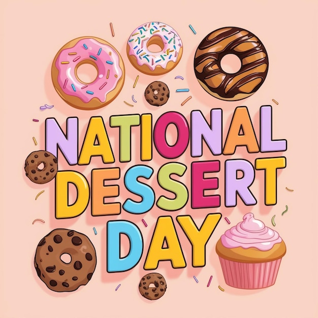 National Dessert Day Vector Design Template Ice Cream Chocolate Donut Berry Illustration for Celebration