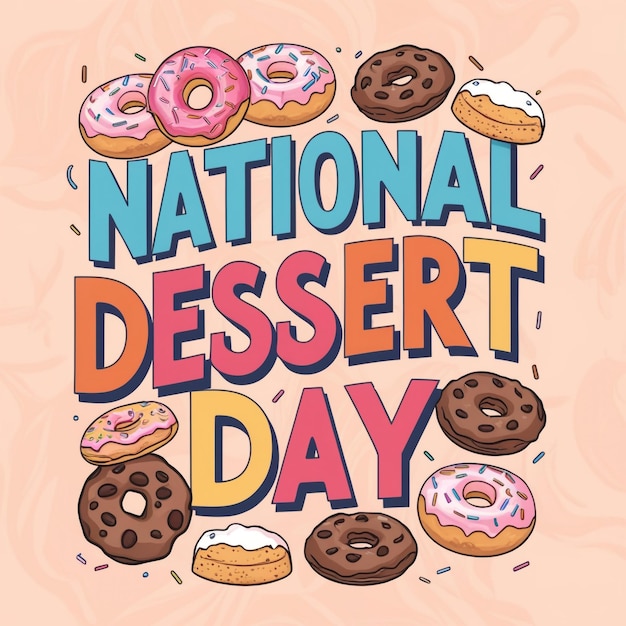 National Dessert Day Vector Design Template Ice Cream Chocolate Donut Berry Illustration for Celebration