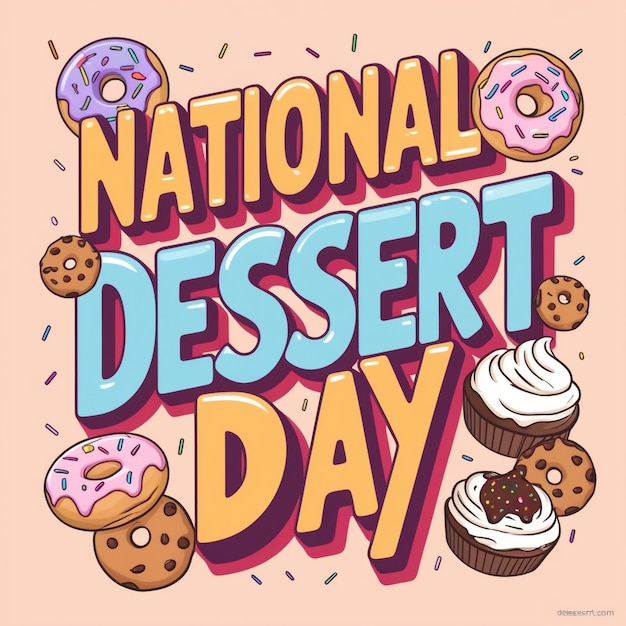 National Dessert Day Vector Design Template Ice Cream Chocolate Donut Berry Illustration for Celebration