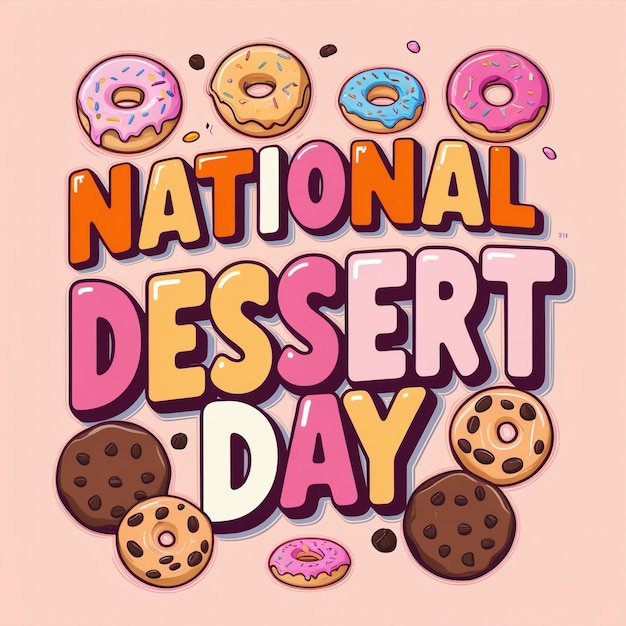 National Dessert Day Vector Design Template Ice Cream Chocolate Donut Berry Illustration for Celebration