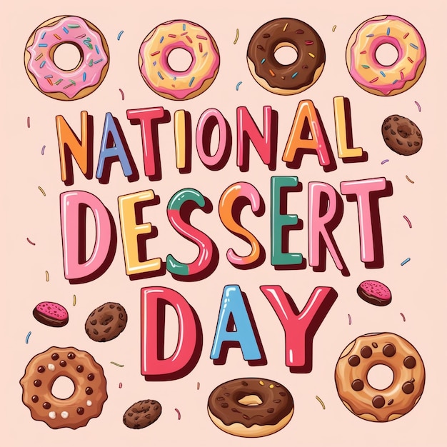 National Dessert Day Vector Design Template Ice Cream Chocolate Donut Berry Illustration for Celebration