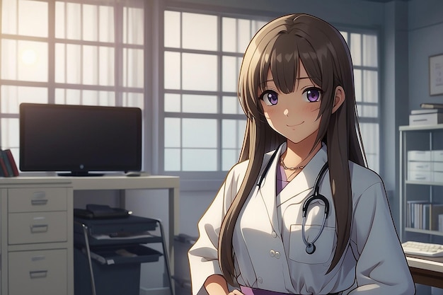 National Doctors Day a doctor at work time lapse anime girl design