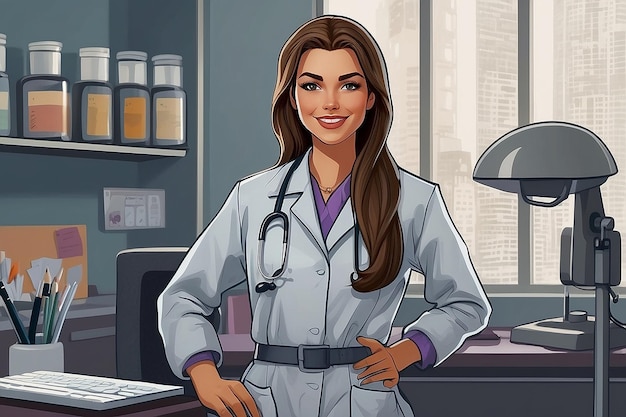 National Doctors Day a doctor at work time lapse anime girl design