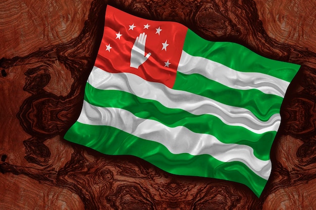 National flag of Abkhazia Background with flag of Abkhazia