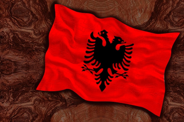 National flag of Albania Background with flag of Albania