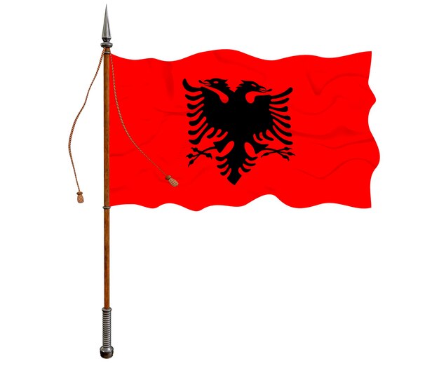 National flag of Albania Background with flag of Albania