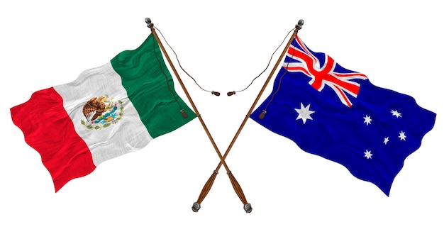 National flag of Australia and Mexico Background for designers