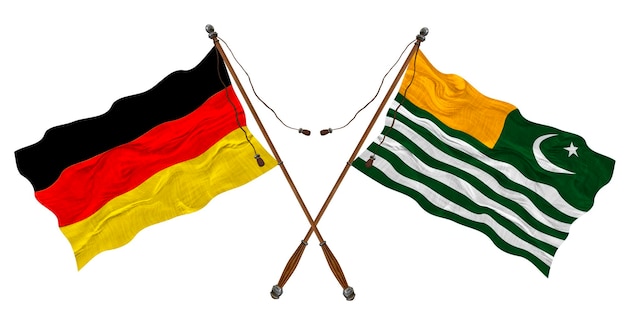 National flag of Azad Kashmir and Germany Background for designers