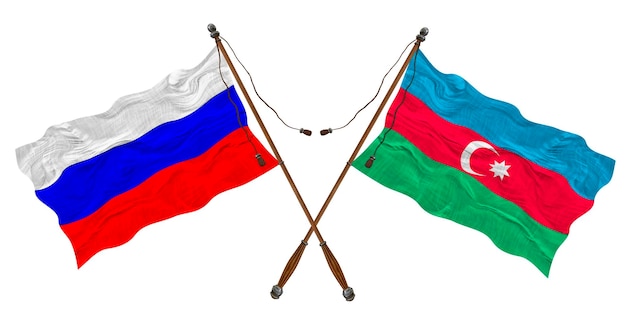 National Flag of Azerbaijan and Russia Background for designers